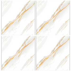 LSQ6810 white marble look glazed porcelain tile 60x60 with gold veining