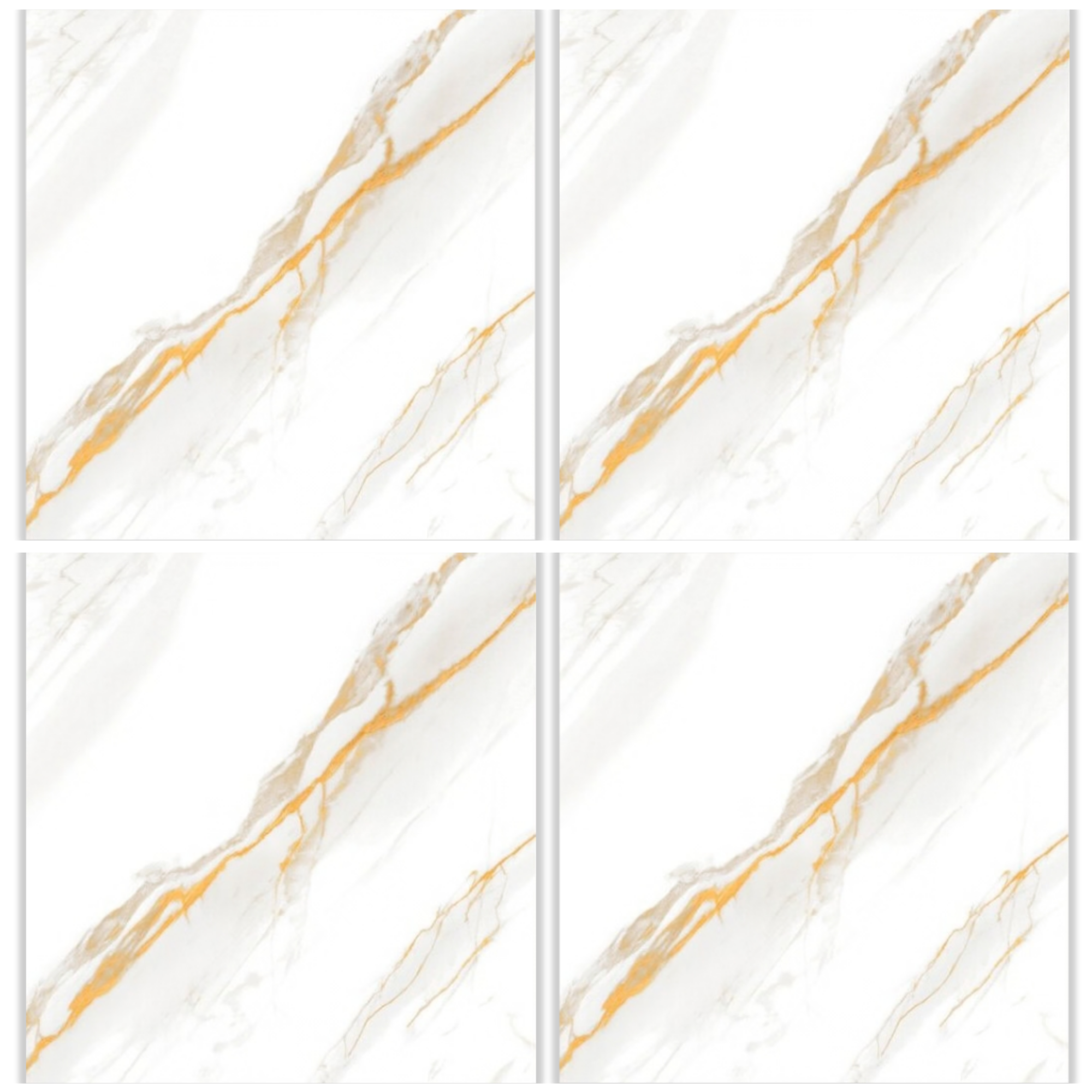 LSQ6810 white marble look glazed porcelain tile 60x60 with gold veining