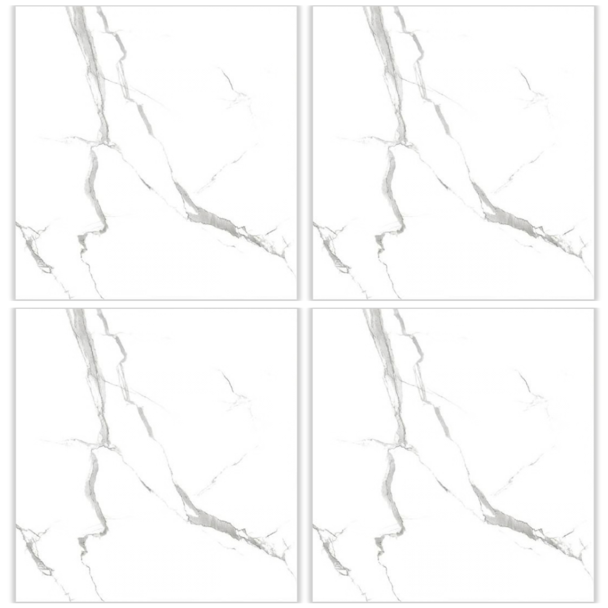 LSQ6945 white marble look glazed porcelain tile 60x60 with gray veining