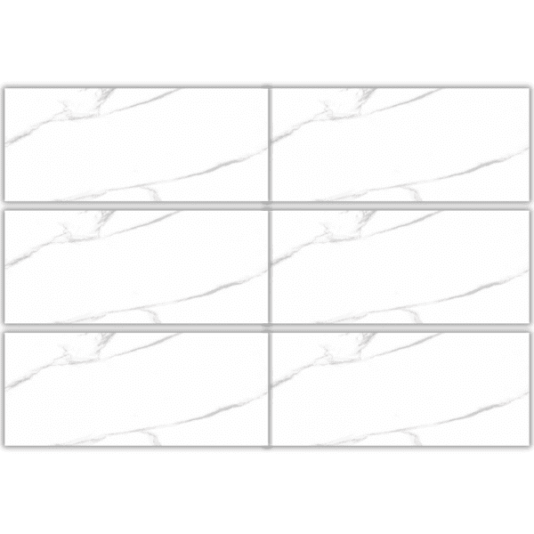 LTG336606 white marble look glazed porcelain tile 30x60 with subtle gray veins