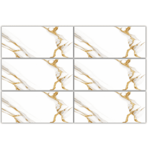 LTG336612 white marble look glazed porcelain tile with gold veins 30x60 luxury marble design