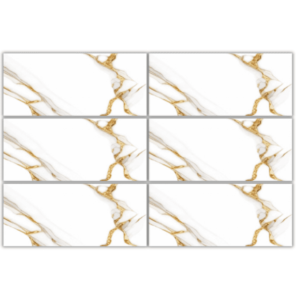 LTG336612 white marble look glazed porcelain tile with gold veins 30x60 luxury marble design
