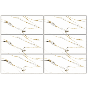 LTG336614 white marble look glazed porcelain tile with gold veins 30x60 luxury marble design