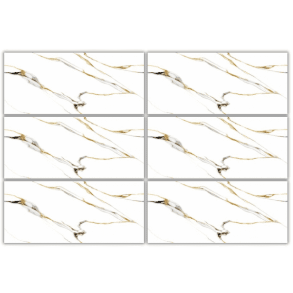 LTG336614 white marble look glazed porcelain tile with gold veins 30x60 luxury marble design