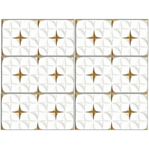 LTG336615 white and gold patterned glazed porcelain tile 30x60 geometric decorative design