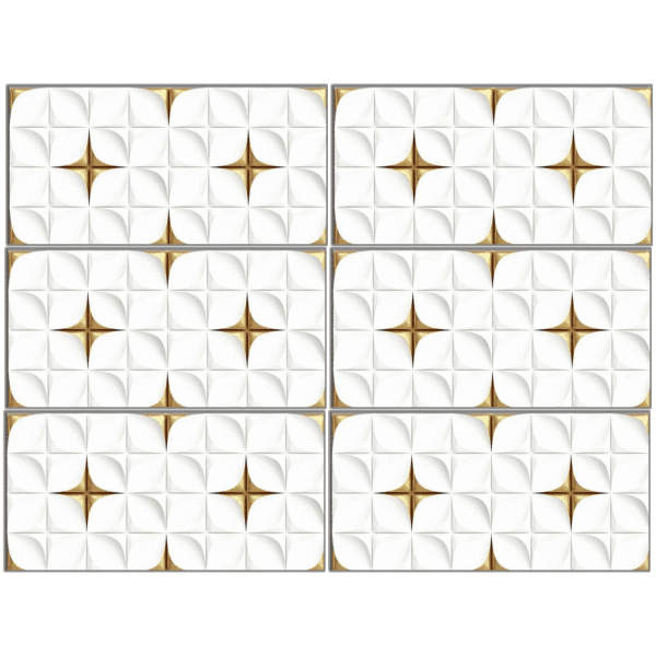 LTG336615 white and gold patterned glazed porcelain tile 30x60 geometric decorative design