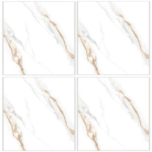 LTP6202 white marble look glazed porcelain tile 60x60 with soft gold and gray veining