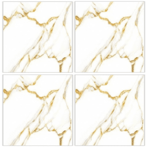 LTP6203 white marble look glazed porcelain tile 60x60 with soft gold veining