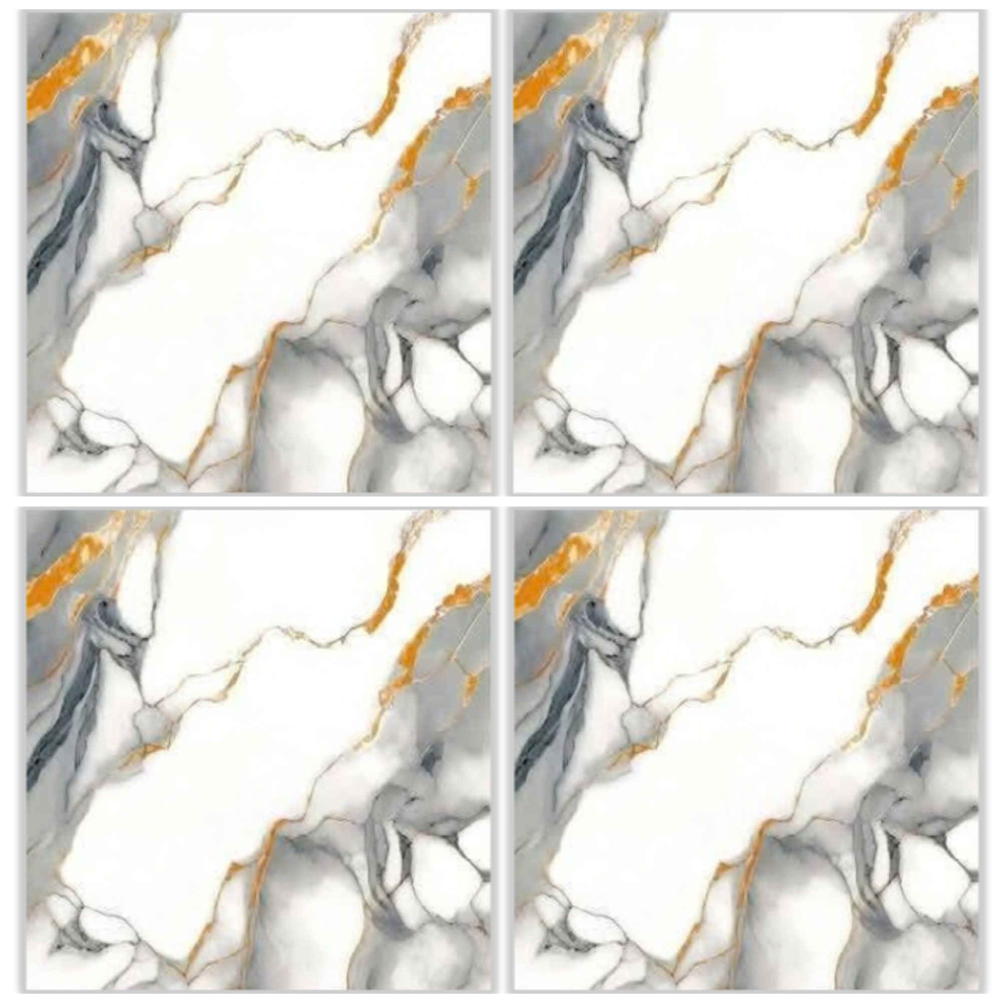 LTP6204H white marble look glazed porcelain tile 60x60 with bold gray and gold veining