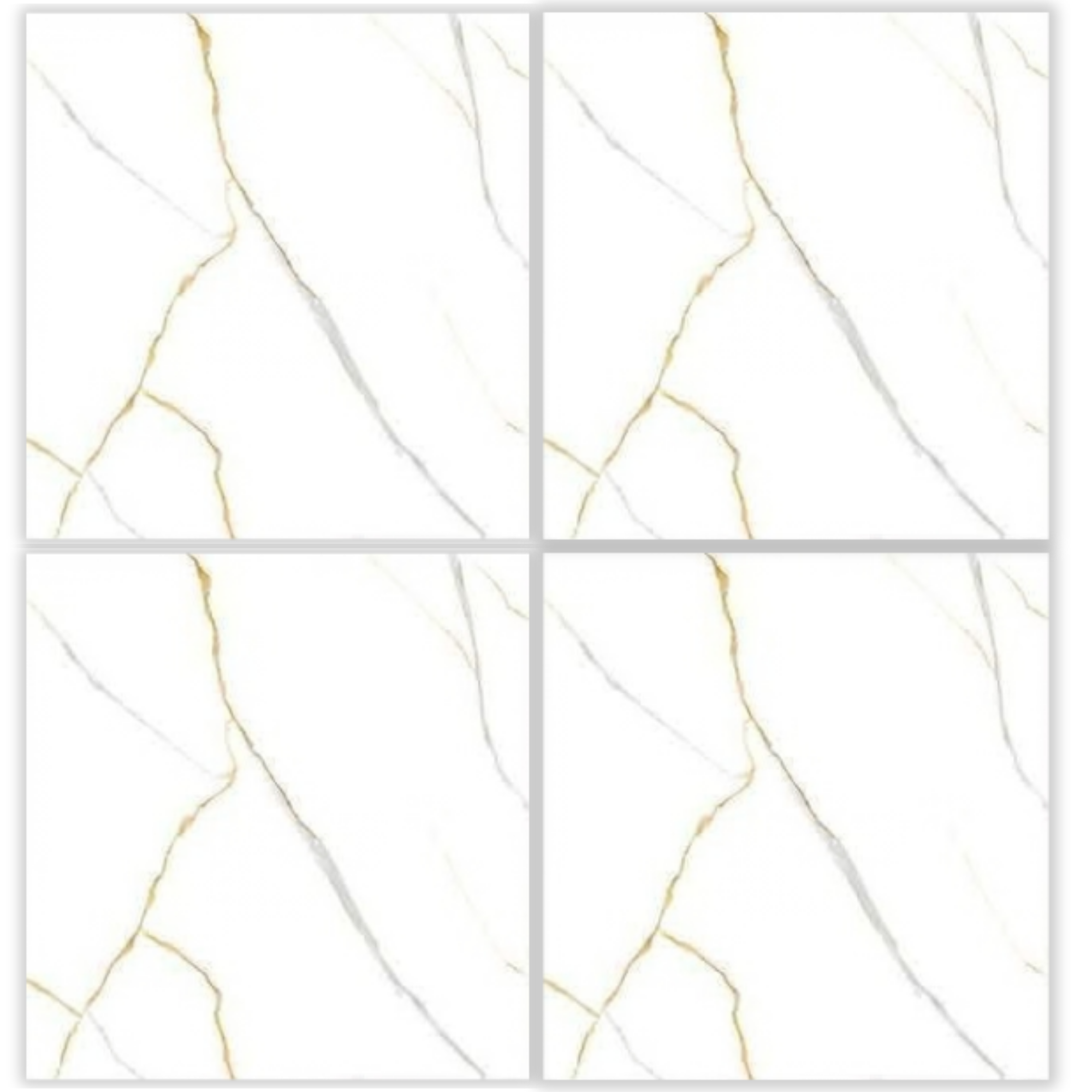 LTP6205H white marble look glazed porcelain tile 60x60 with gray and gold veining