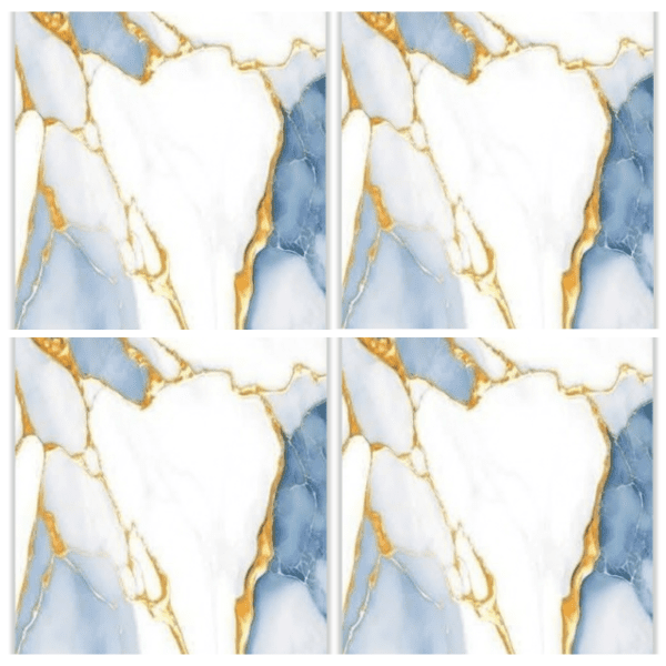 LTP6206H marble look glazed porcelain tile 60x60 white blue gold veining