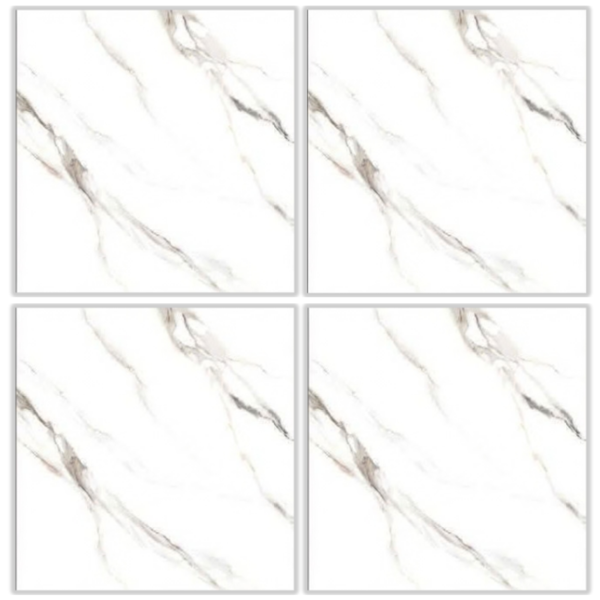 LTP6207H white marble look glazed porcelain tile 60x60 with gray and beige veining