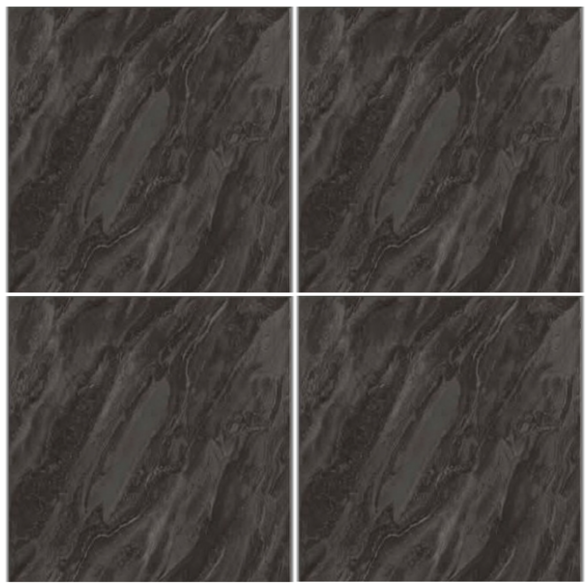 LTP6215H dark charcoal gray marble look glazed porcelain tile 60x60 with flowing vein pattern