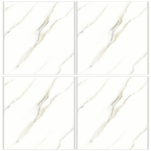 LTP6219H white marble look glazed porcelain tile 60x60 subtle gold and gray veining