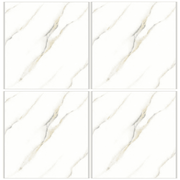 LTP6219H white marble look glazed porcelain tile 60x60 subtle gold and gray veining