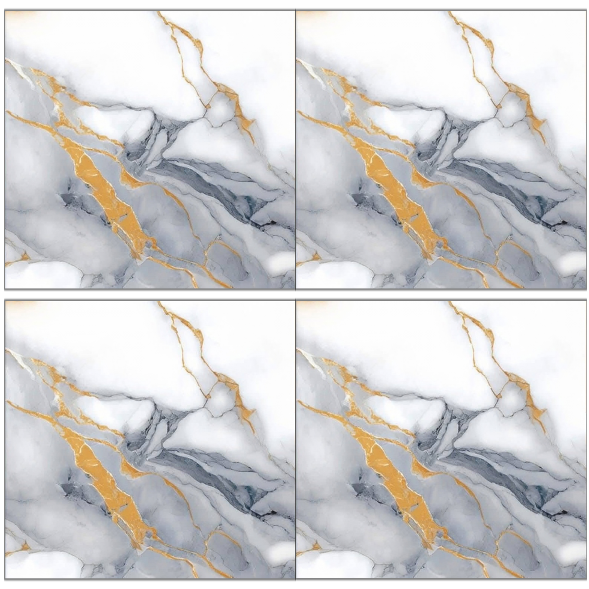 LTP6225H white gray marble look glazed porcelain tile 60x60 bold gold veining