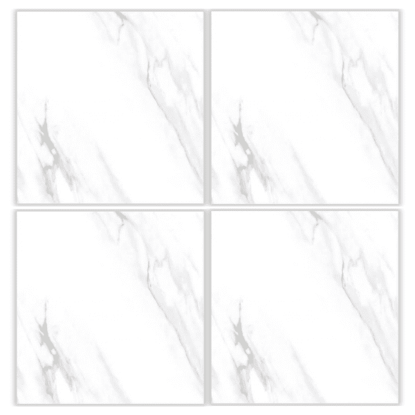 LTR6111 white statuario marble look matte porcelain tile 60x60