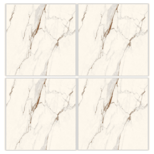 LTR6112 white calacatta gold marble look matte porcelain tile 60x60