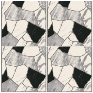 LTR6127 White, Light Gray & Charcoal Stone Mosaic Matte Porcelain Tile – 60x60