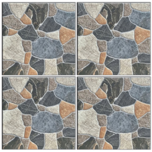 LTR6131 multicolor stone mosaic matte porcelain tile 60x60 pebble stone design