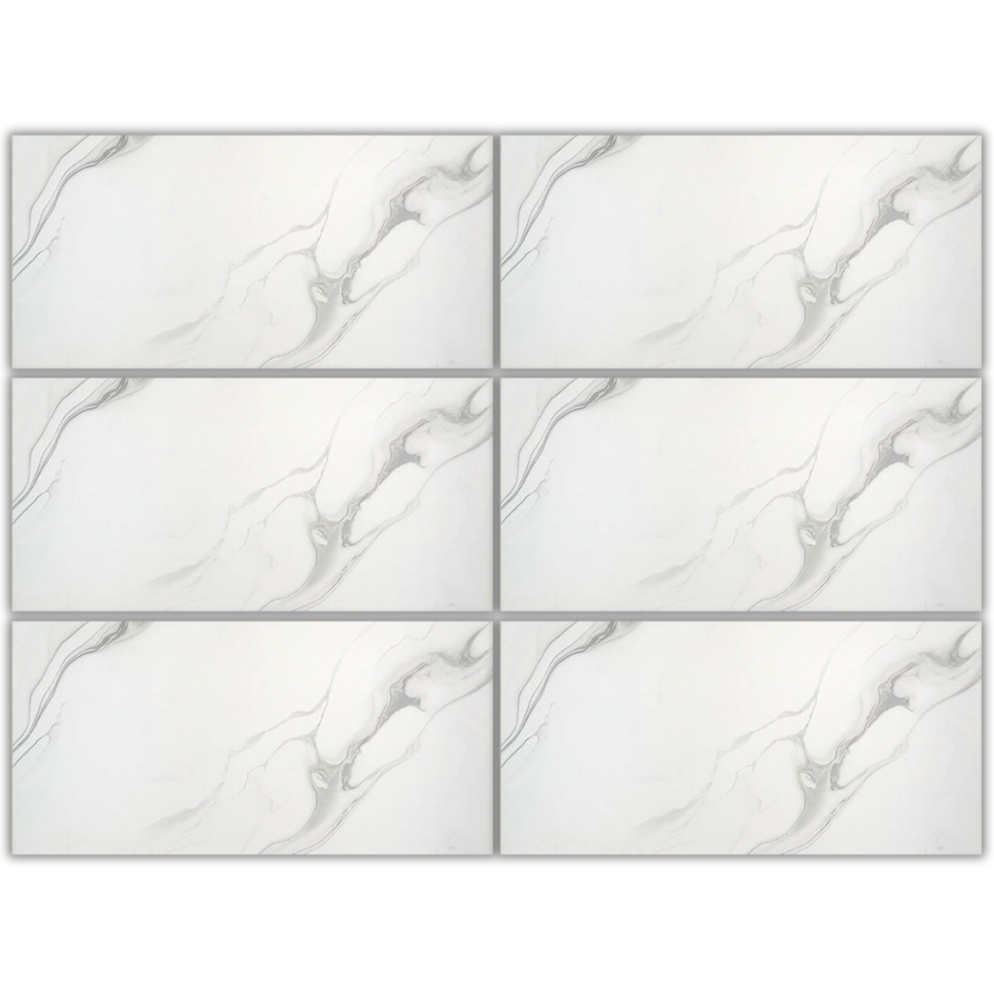 LSY306017P white marble look glazed porcelain tile 30x60 matte finish with soft grey veins